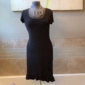 Joseph Ribkoff size 8 black and polkadot dress